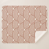 Couverture Sherpa Japonaise Seigaiha Vave Rust Terracotta (Devant (Horizontal))