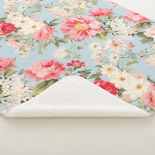 Couverture Sherpa Jardin à fleurs de campagne anglais (3/4)