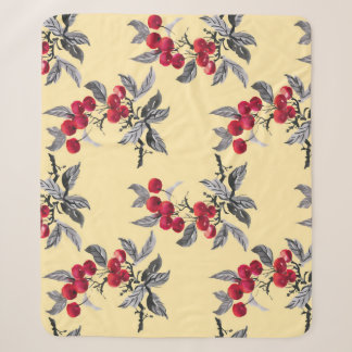 Couverture Sherpa Jardin aquarelle rowan plante transparent motif su