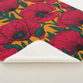 Couverture Sherpa Jardin aux coquelicots rouges (3/4)
