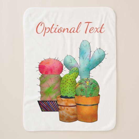 Couverture Sherpa Jardin coloré de Cactus (Devant)