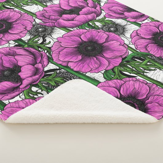 Couverture Sherpa Jardin d'anémone rose (3/4)