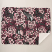 Couverture Sherpa Jardin de cerisier nocturne (Devant (Horizontal))