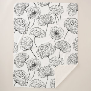 Couverture Sherpa Jardin de coquelicots