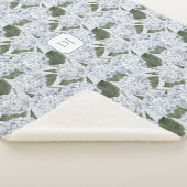 Couverture Sherpa Jardin de Hortensias Monogramme (3/4)