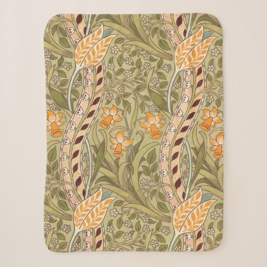 Couverture Sherpa Jardin de jonquilles de William Morris Fleur Class (Devant)
