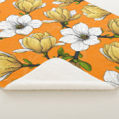Couverture Sherpa Jardin de Magnolia en jaune (3/4)