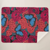 Couverture Sherpa Jardin de morpho bleu (Devant (Horizontal))