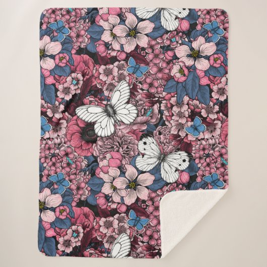 Couverture Sherpa Jardin de printemps (Devant)