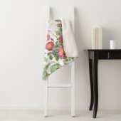 Couverture Sherpa Jardin de printemps Vintage Rose (En situation)