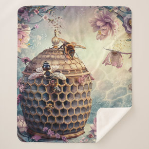 Couverture Sherpa Jardin de Rêves Enchanté aux Abeilles (10)