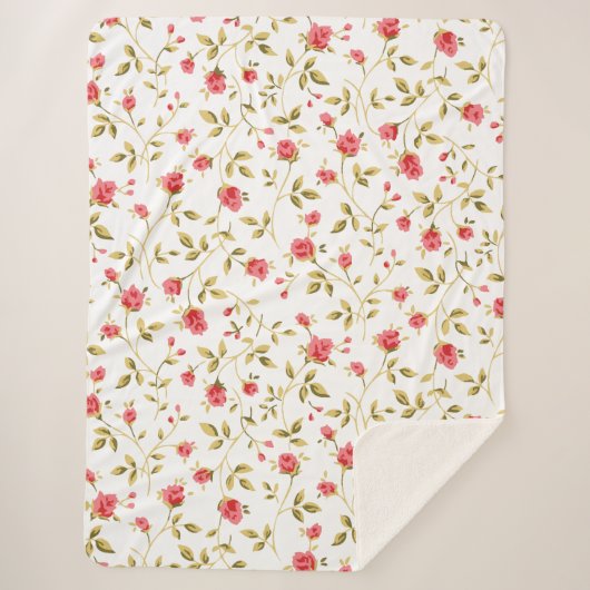 Couverture Sherpa Jardin de roses  (Devant)