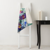 Couverture Sherpa Jardin des colibris Peinture abstraite (En situation)