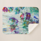 Couverture Sherpa Jardin des colibris Peinture abstraite (Devant (Horizontal))