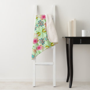 Couverture Sherpa Jardin Éclectique Enchantant : Beauté Florale Dive