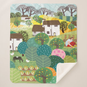 Couverture Sherpa Jardin, ferme, nature et campagne. illu vintage