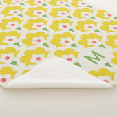 Couverture Sherpa Jardin Fleur Jaune Retro Motif (3/4)