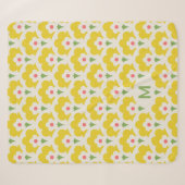 Couverture Sherpa Jardin Fleur Jaune Retro Motif (Devant (Horizontal))