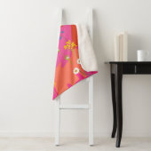 Couverture Sherpa Jardin Floral rose et orange Abstrait (En situation)