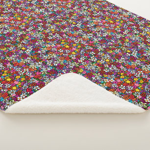 Couverture Sherpa Jardin joyeux groovy
