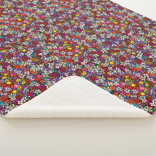 Couverture Sherpa Jardin joyeux groovy (3/4)