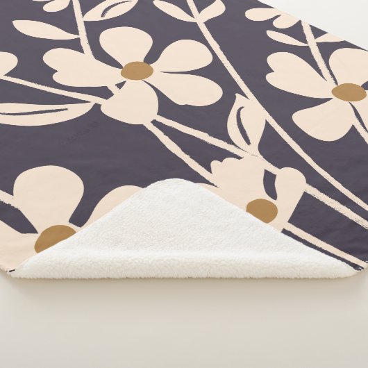 Couverture Sherpa Jardin Moderne Silhouette Florale (3/4)
