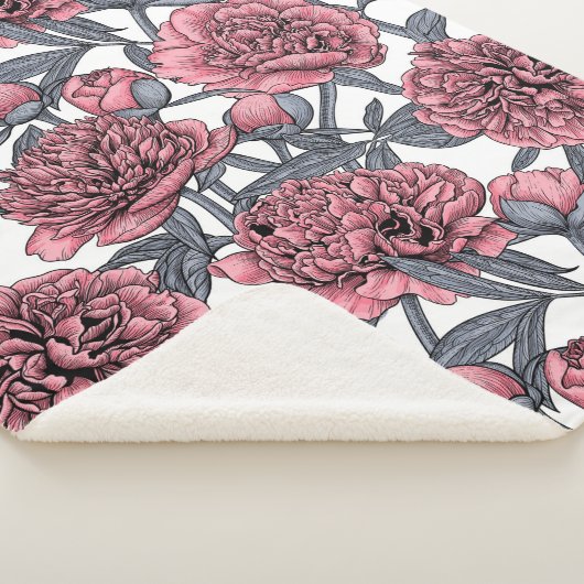 Couverture Sherpa Jardin rose (3/4)