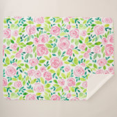 Couverture Sherpa Jardin rose (Devant (Horizontal))