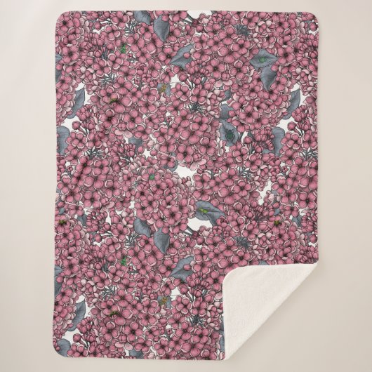 Couverture Sherpa Jardin rose Lilac (Devant)