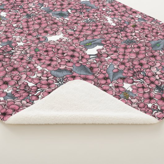 Couverture Sherpa Jardin rose Lilac (3/4)