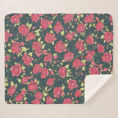 Couverture Sherpa Jardin Rose romantique (Devant (Horizontal))