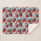 Couverture Sherpa Jardin Rose romantique Imprimer (Devant (Horizontal))