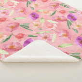 Couverture Sherpa Jardin rose violet Jardin Floral (3/4)