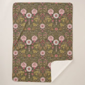 Couverture Sherpa Jardin sauvage sur café brun (Devant)