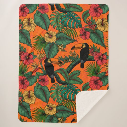 Couverture Sherpa Jardin toucan (Devant)