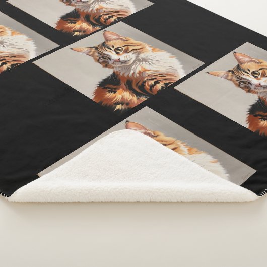 Couverture Sherpa Jasmine le tableau du chat Calico (3/4)