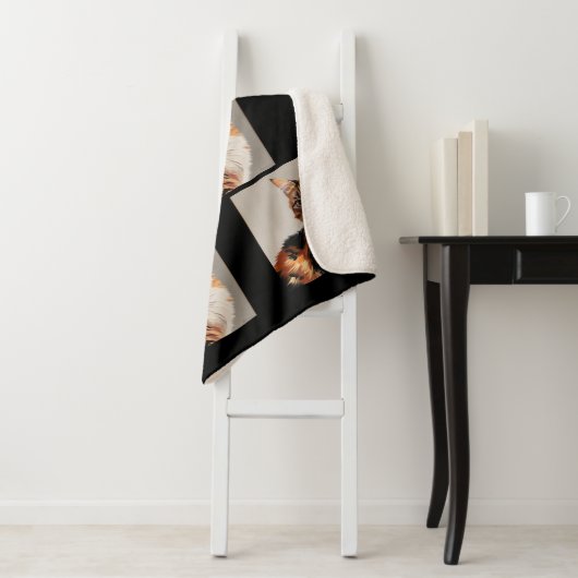 Couverture Sherpa Jasmine le tableau du chat Calico (En situation)