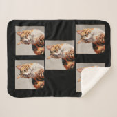 Couverture Sherpa Jasmine le tableau du chat Calico (Devant (Horizontal))