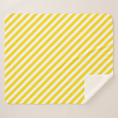 Couverture Sherpa Jaune blanc rayé Modèle moderne décoratif moderne (Devant (Horizontal))