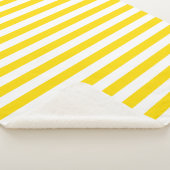 Couverture Sherpa Jaune blanc rayé Personnalisé Modèle moderne Petit (3/4)