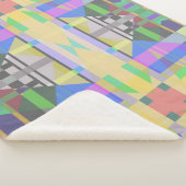 Couverture Sherpa Jaune bleu violet géométrique (3/4)