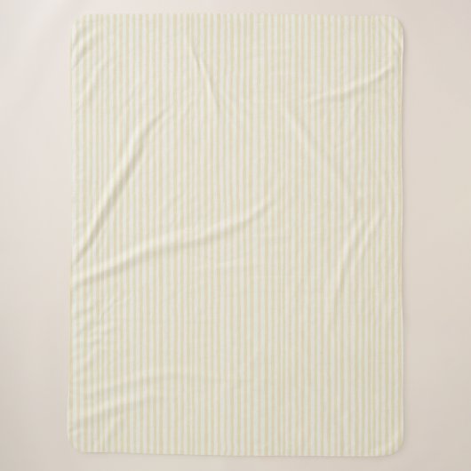 Couverture Sherpa Jaune Clair Rayures Blanches (Devant)