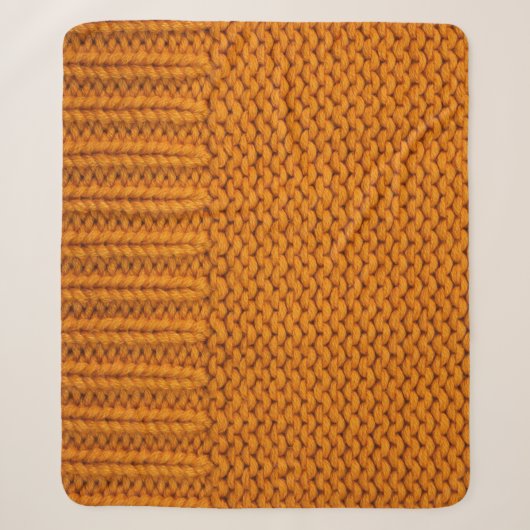 Couverture Sherpa Jaune clair : texture tricotée artisanale. (Devant)