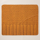 Couverture Sherpa Jaune clair : texture tricotée artisanale. (Devant (Horizontal))