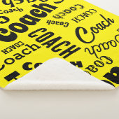 Couverture Sherpa Jaune et Noir Personnalisé Entraîneur Nom Cadeau A (3/4)