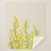 Couverture Sherpa Jaune Moderne Citrine Fleurit (Devant)