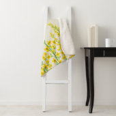 Couverture Sherpa Jaune Moderne Citrine Fleurit (En situation)