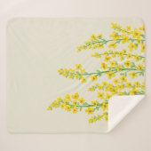 Couverture Sherpa Jaune Moderne Citrine Fleurit (Devant (Horizontal))