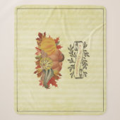 Couverture Sherpa Jaune Thanksgiving Citrouilles et Squash (Devant)