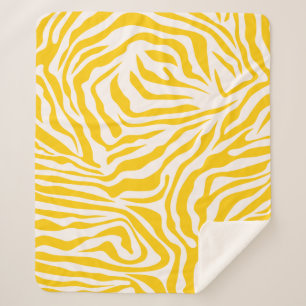 Couverture Sherpa Jaune zèbre rayures Preppy Wild Poster de animal